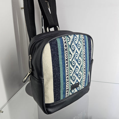 Mochila mini (jade cuero negro)