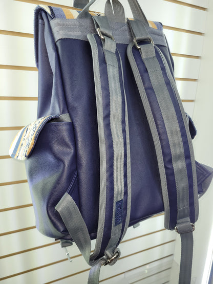 Mochila de aguayo (azul cremita)