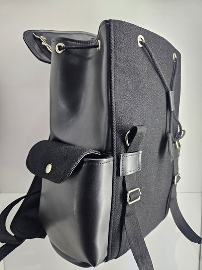 Mochila cuero aguayo (pedido negro)