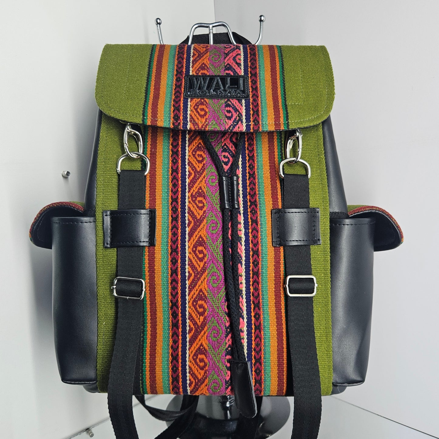 MOCHILA WALI CUERO _ Oliva