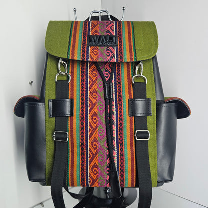 MOCHILA WALI CUERO _ Oliva