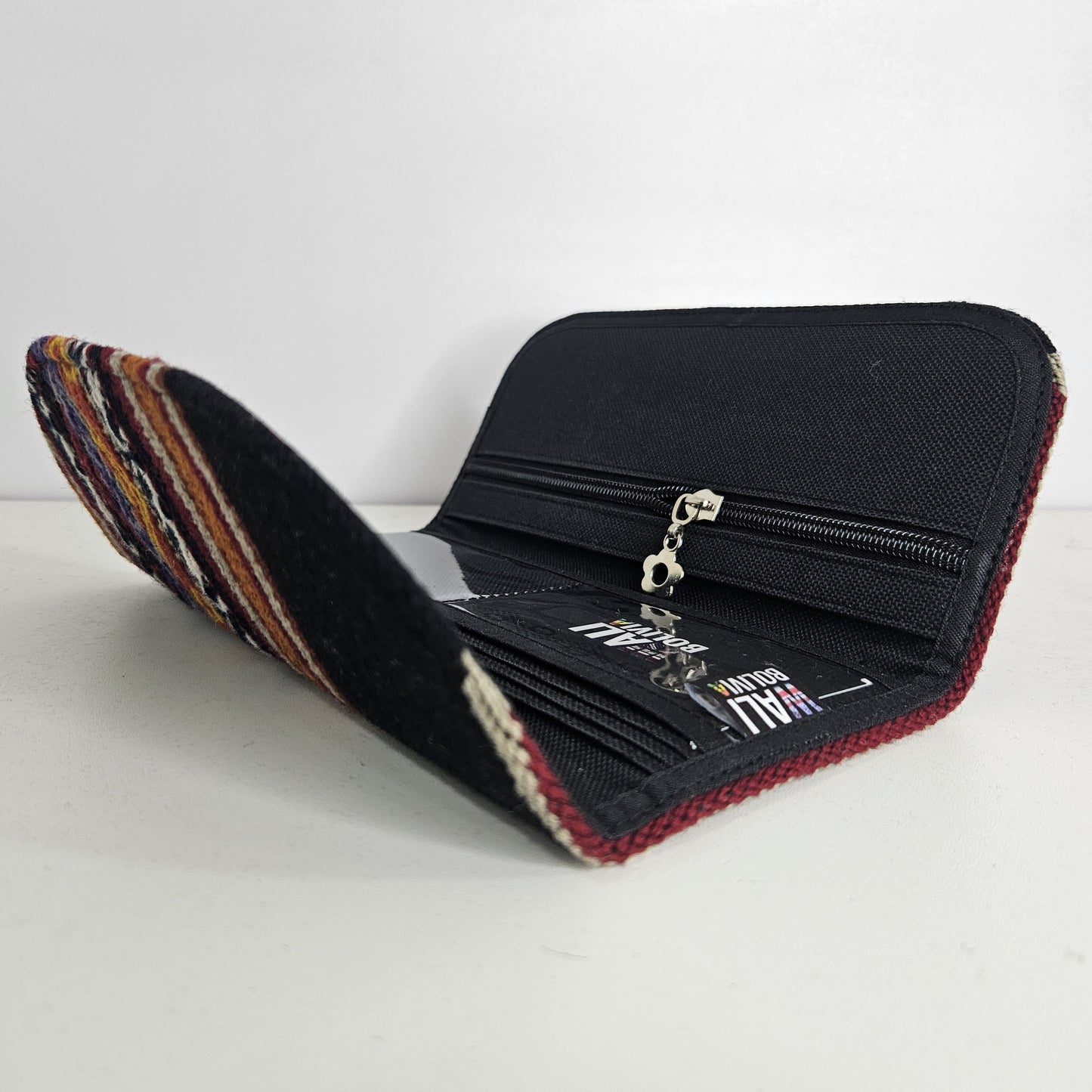 Billetera chequera (negro con diseño)