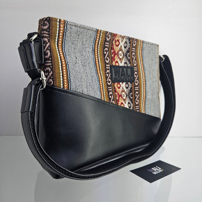 Cartera Warmi l (plomo con diseño)