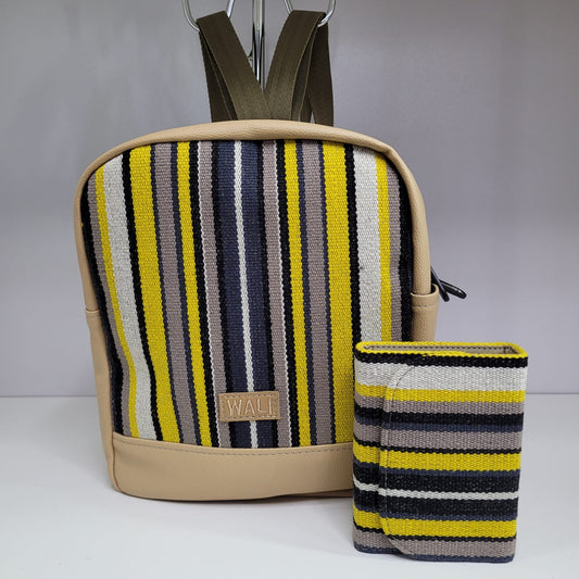 Combo mochila mini con billetera mini (tigre claro)