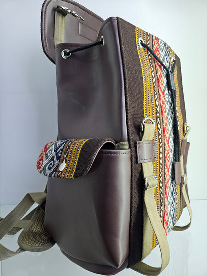 Mochila wali cuero aguayo (chocolate)