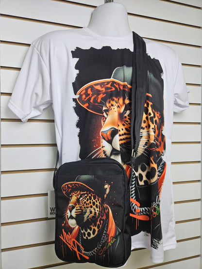 Combo polo y morral urbano (leopardo)