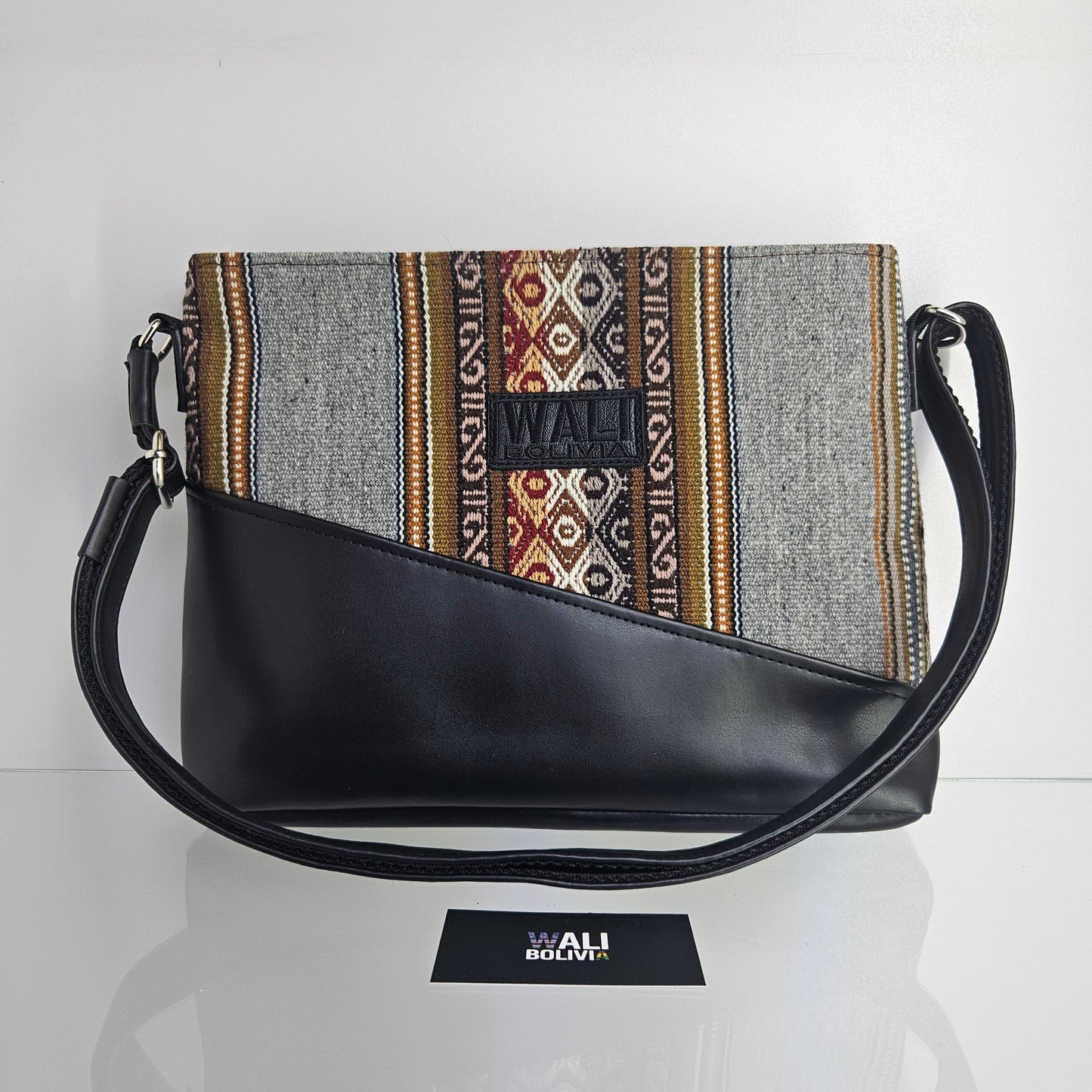 Cartera Warmi l (plomo con diseño)