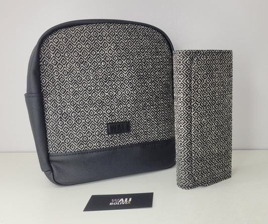 JUEGO DE MOCHILA CHICA (blanco perdiz)
