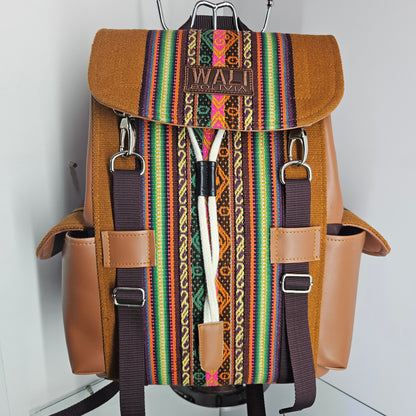 Mochila cuero (naranja oscuro)