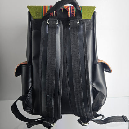 MOCHILA WALI CUERO _ Oliva