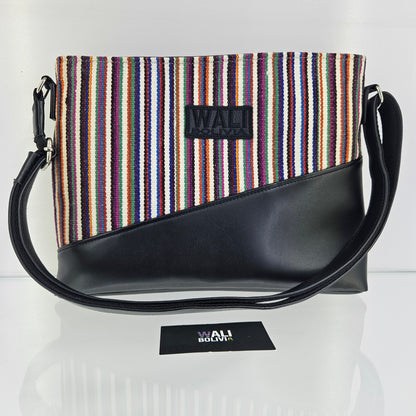 Cartera cuero aguayo (multicolor)