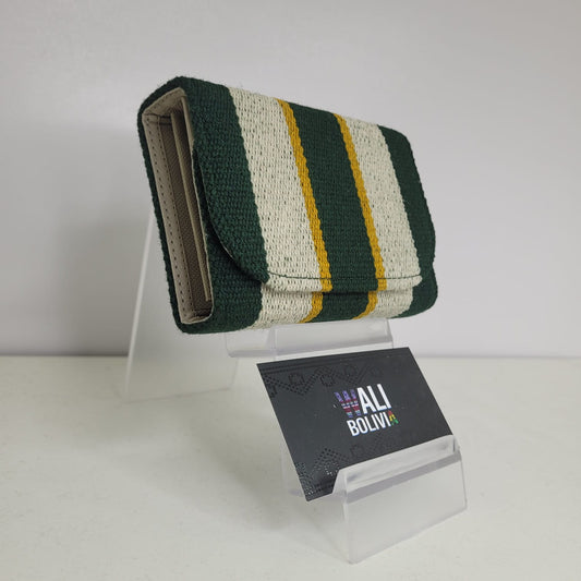 Billetera Mini (verde con franjas)