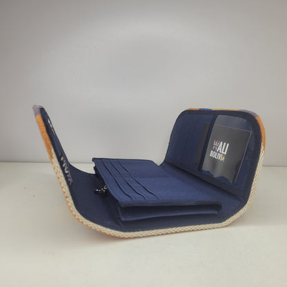 Billetera Porta Celular (Azul-naranja)