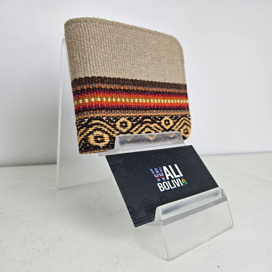 Billetera Doble (beige con diseño bajo)