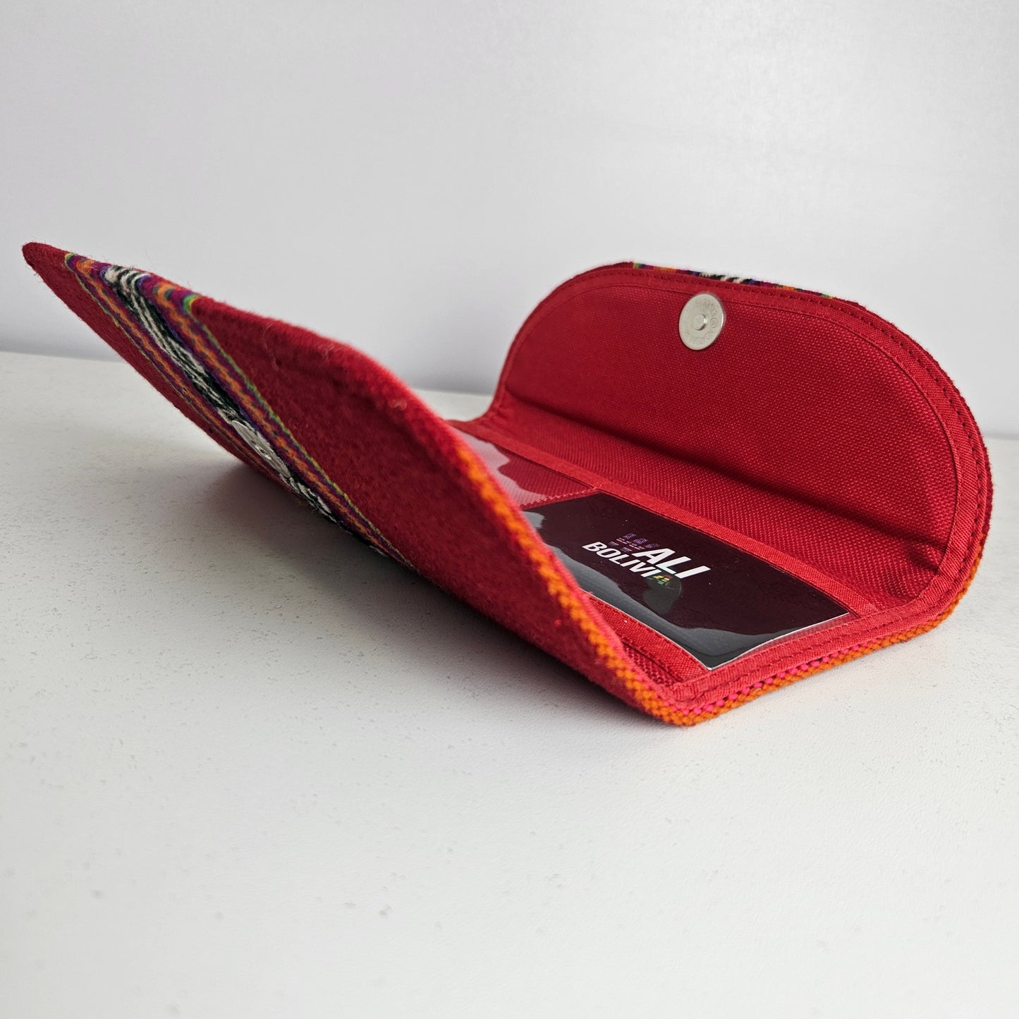 Billetera chequera (rojo carmin diseño medio)