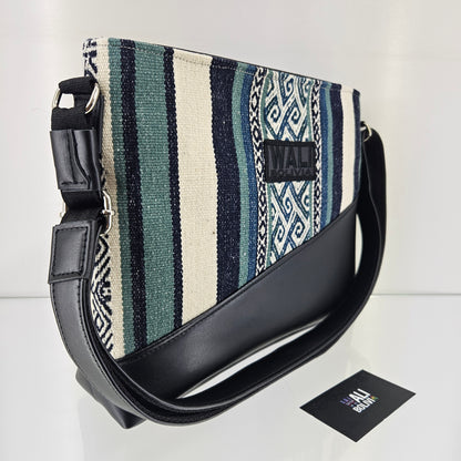 Cartera cuero aguayo (jade)