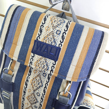 Mochila de aguayo (azul cremita)