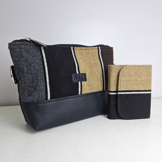Combo cartera y billetera mini (marmolado)