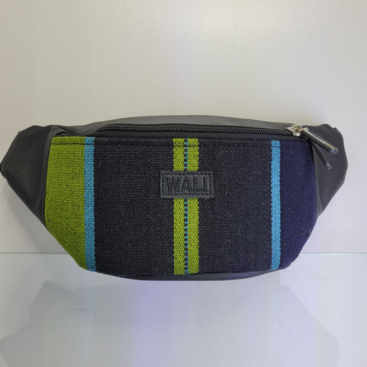 Riñonera clásica de aguayo (azul y verde)