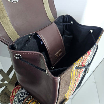 Mochila wali cuero aguayo (chocolate)