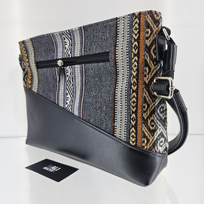 Cartera cuero aguayo (gris lobo)
