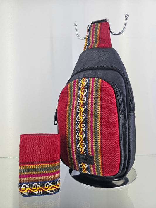 Combo Pechera y billetera (rojo diseño medio)
