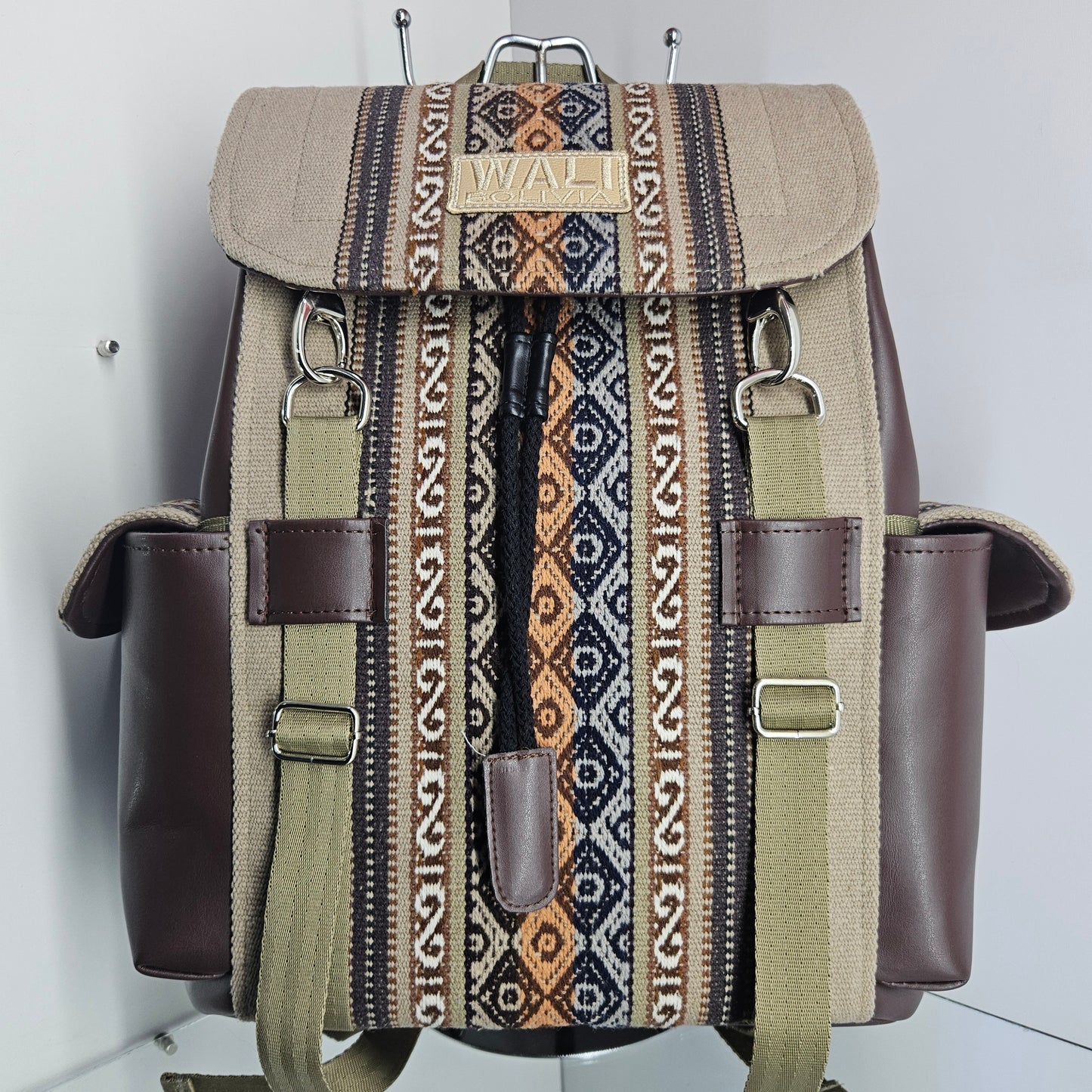Mochila de cuero (beige)