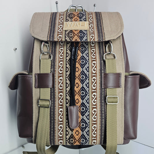 Mochila de cuero (beige)