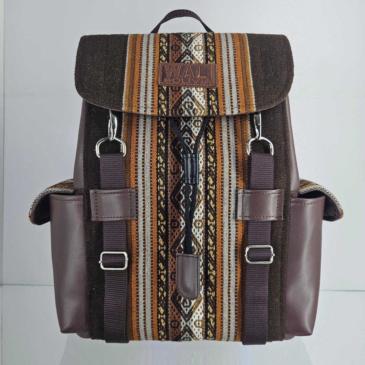 Mochila wali cuero _ nogal