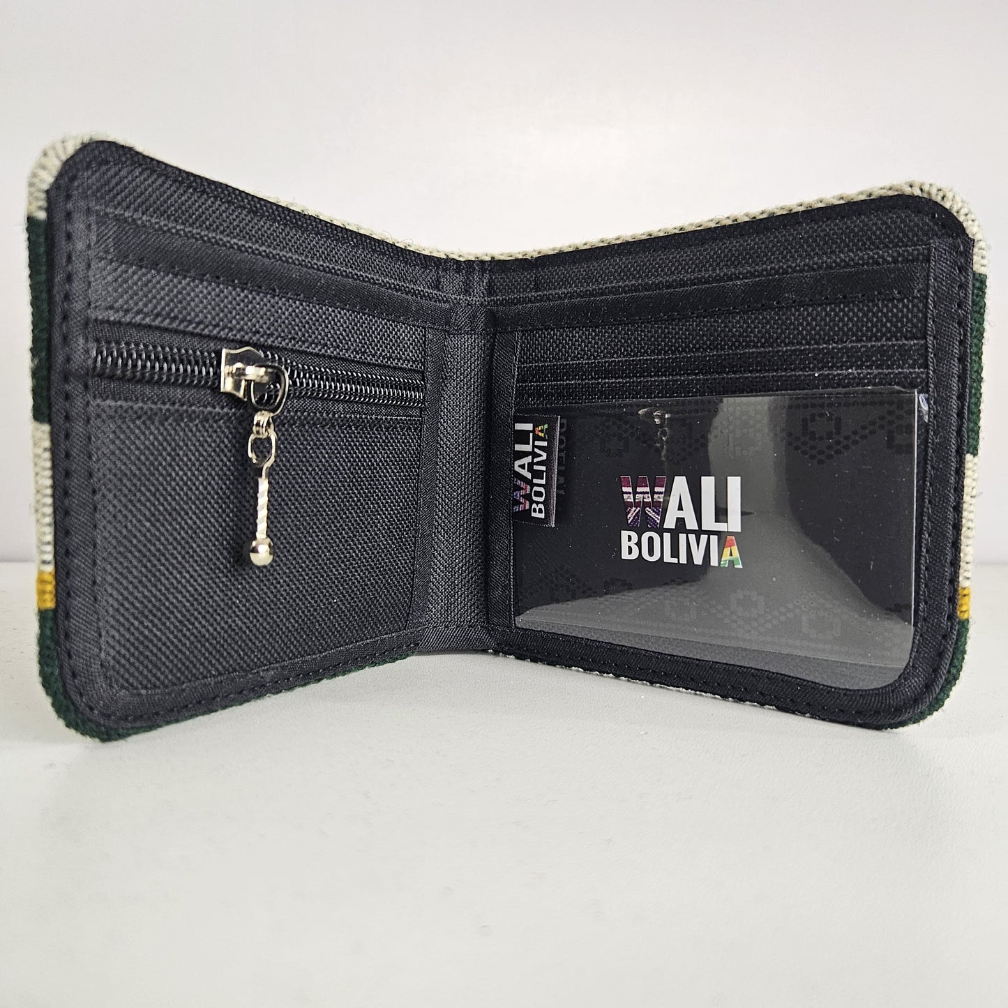 Billetera doble (franjas verde)